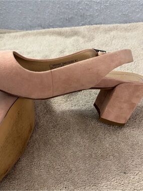 Vionic Pink Dusty Rose Suede Block Heel Slingback’s SZ 7.5 Padded